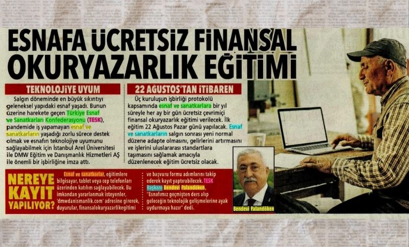 Read more about the article Esnafa Finansal Okuryazarlık Eğitimi Basında Geniş Yer Buldu